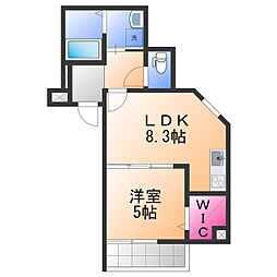 岸和田市沼町アパート 1LDKの間取図画像
