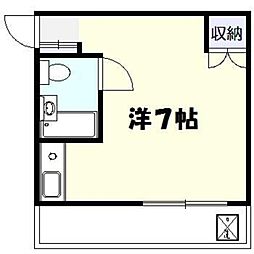 エスポワールミドリ ワンルームの間取図画像