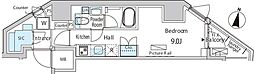 バウスフラッツ品川キャナルサイド ワンルームの間取図画像