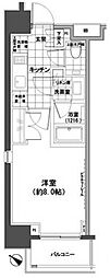 パークハビオ人形町 1Kの間取図画像