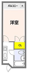 アッセンブル鋼管 1Kの間取図画像