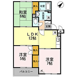 メゾン・ファミール 3LDKの間取図画像
