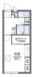 レオパレスドルフフクサト 1Kの間取図画像