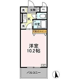 アトラス11 1Kの間取図画像