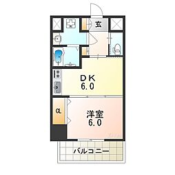 アーバンパーク住之江公園2 1DKの間取図画像