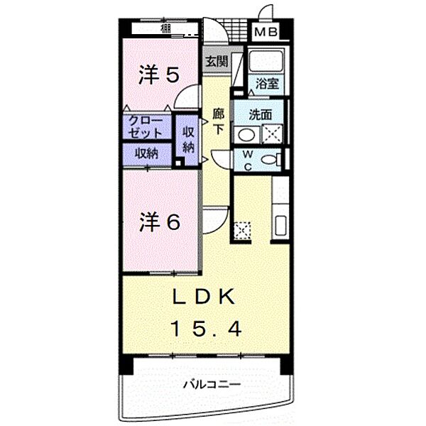 和歌山県和歌山市紀三井寺(賃貸マンション2LDK・1階・62.17㎡)の写真 その2