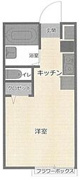 ミルフラット 2階ワンルームの間取り