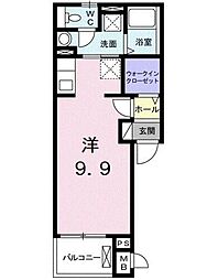 エスポワール小手指 ワンルームの間取図画像
