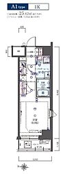 LIVCITY浦和常盤壱番舘 1Kの間取図画像