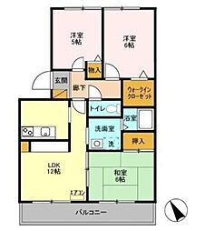 ミルフィーユ弐番館 3LDKの間取図画像