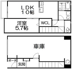 エスパース女郎花 1階1LDKの間取り