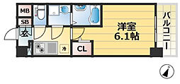 Cion KOBE Bayside 2階1Kの間取り