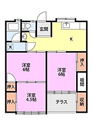 メゾンアイリス 3Kの間取図画像