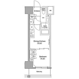 ザ・パークハビオ滝野川 7階1DKの間取り