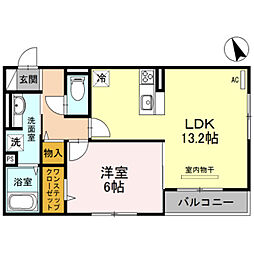 ハイムマモリ 1LDKの間取図画像