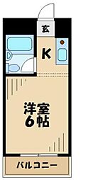 リエス多摩センター 5階1Kの間取り