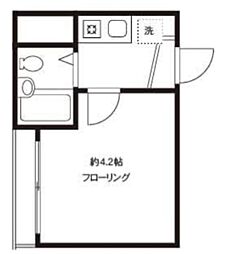 シャンテ扇橋 4階1Kの間取り