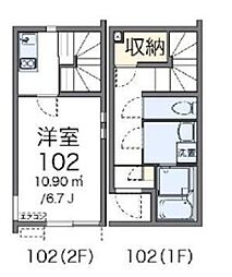 コーポ新井 1Kの間取図画像