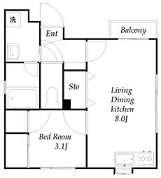 アーサクラスト大森 1LDKの間取図画像
