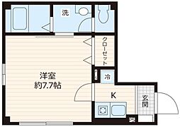マイン ガルテン 1階1Kの間取り