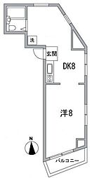 メゾン永和 1DKの間取図画像