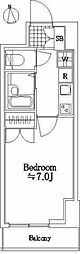 GRAZIA南砂町 1Kの間取図画像