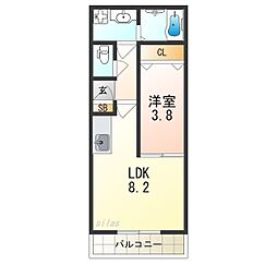 ジーメゾン伊丹北 1LDKの間取図画像