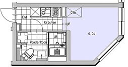 SOU 高田馬場II 3階1Kの間取り