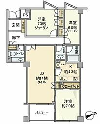プレステージ浜田山 3LDKの間取図画像