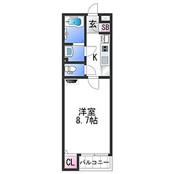 CLEINOまつがおか 1Kの間取図画像