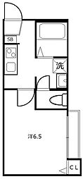 アークシティ春日部 1Kの間取図画像