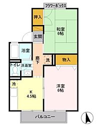 アプト93 2Kの間取図画像