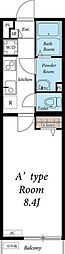リブリ・プレジャー 1Kの間取図画像