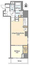 アスール両国 1LDKの間取図画像