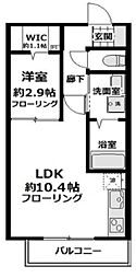 レフィーノ 1LDKの間取図画像