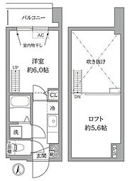 POWERHOUSE/KW 7階1Kの間取り