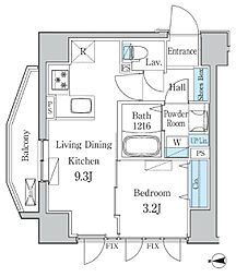 オーキッドレジデンス三ノ輪 10階1LDKの間取り