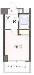 クレッセント下丸子 5階1Kの間取り