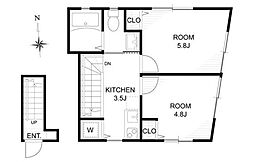 CALLAS STYLE TODOROKI 1階2Kの間取り