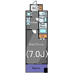 ヴィーダスカイコート品川 3階1Kの間取り