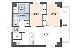 SIDEPLACE JUJO 7階2LDKの間取り