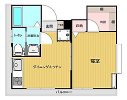 藤原ハイツ2 2階1DKの間取り