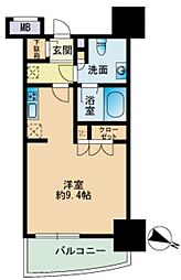 パークアクシス博多 ワンルームの間取図画像