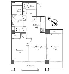 リバーシティ21イーストタワーズ6棟 504 5階2LDKの間取り