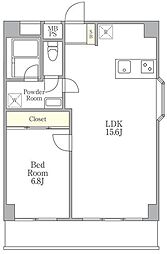 目黒パークスクエア 1LDKの間取図画像