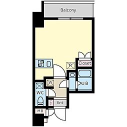 ドールマウスバンク ワンルームの間取図画像