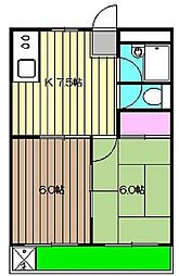チェリーハイツ吉祥寺 3階2DKの間取り