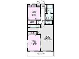 プランタン 2LDKの間取図画像