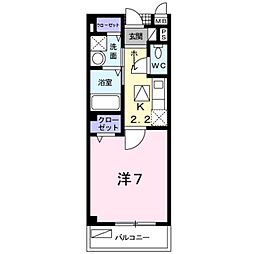 アンソレイエ 1Kの間取図画像