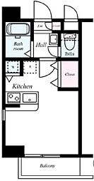 グランヴァン大井町2 ワンルームの間取図画像